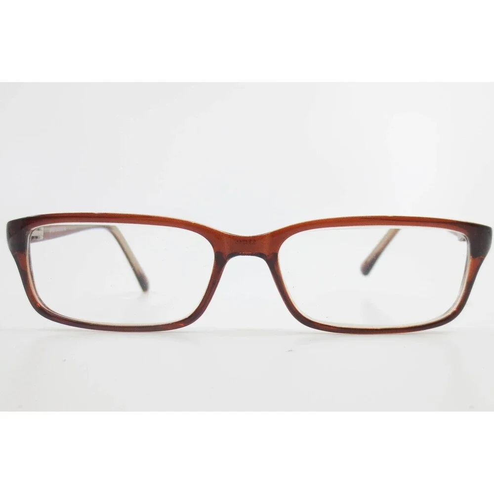 WP3001 BR Brown Rectangular Full Rim Eyeglass Frames 53-16-135 37951